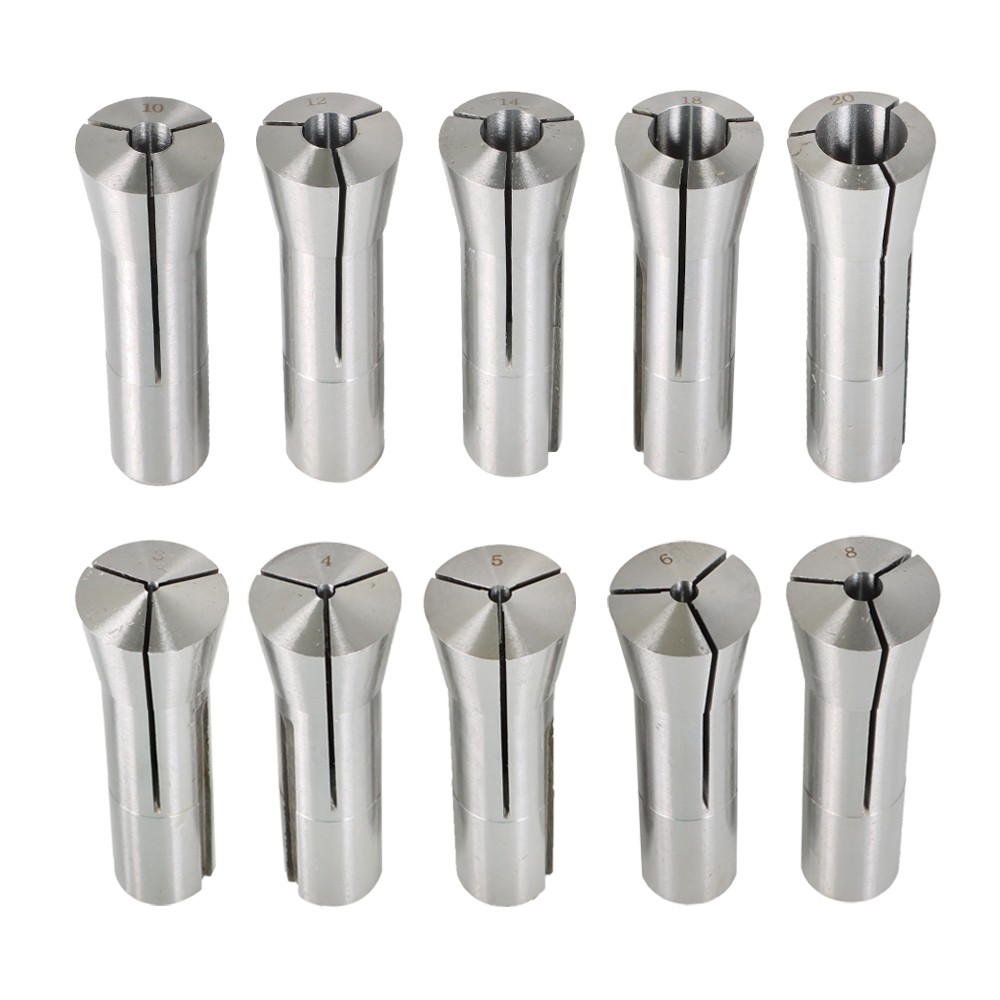 New 3mm-20mm R-8 Collet Milling Lathe 10pc Round Collets Set Milling Lathe Tool