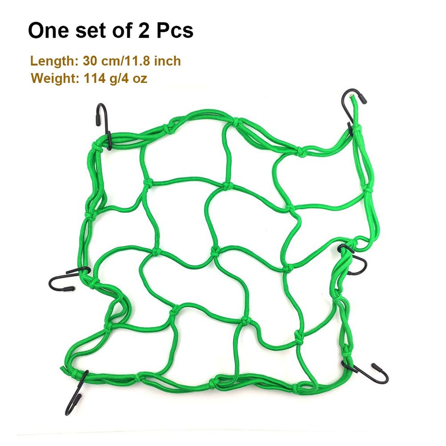 2 PCS Cargo Net,11.8 inch x11.8 inch Rack Elastic Storage Net 6 Adjustable Ho…