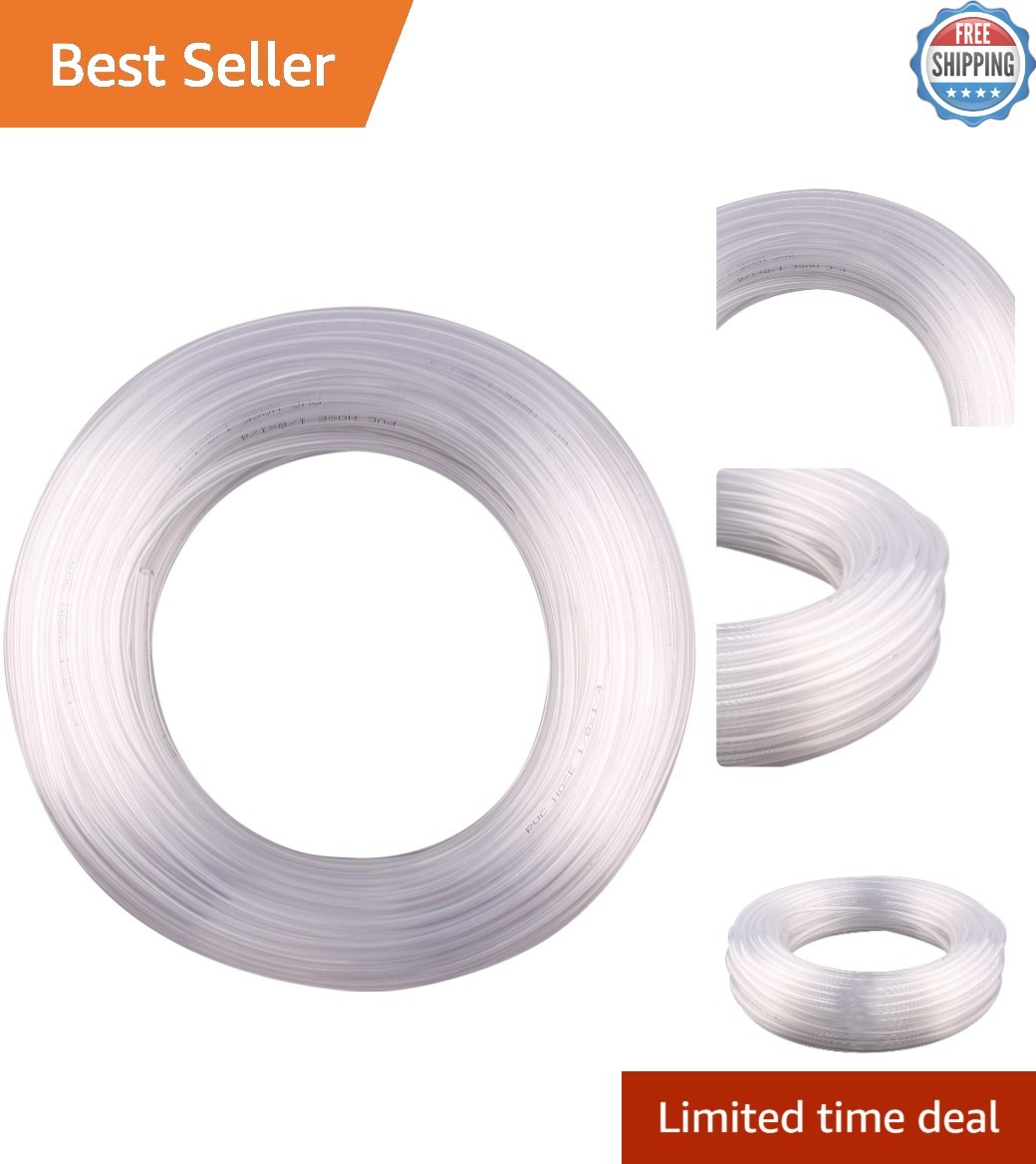 Durable 1/8″ ID x 1/4″ OD PVC Tubing – 100 Feet Clear Vinyl Hose for Safe Use
