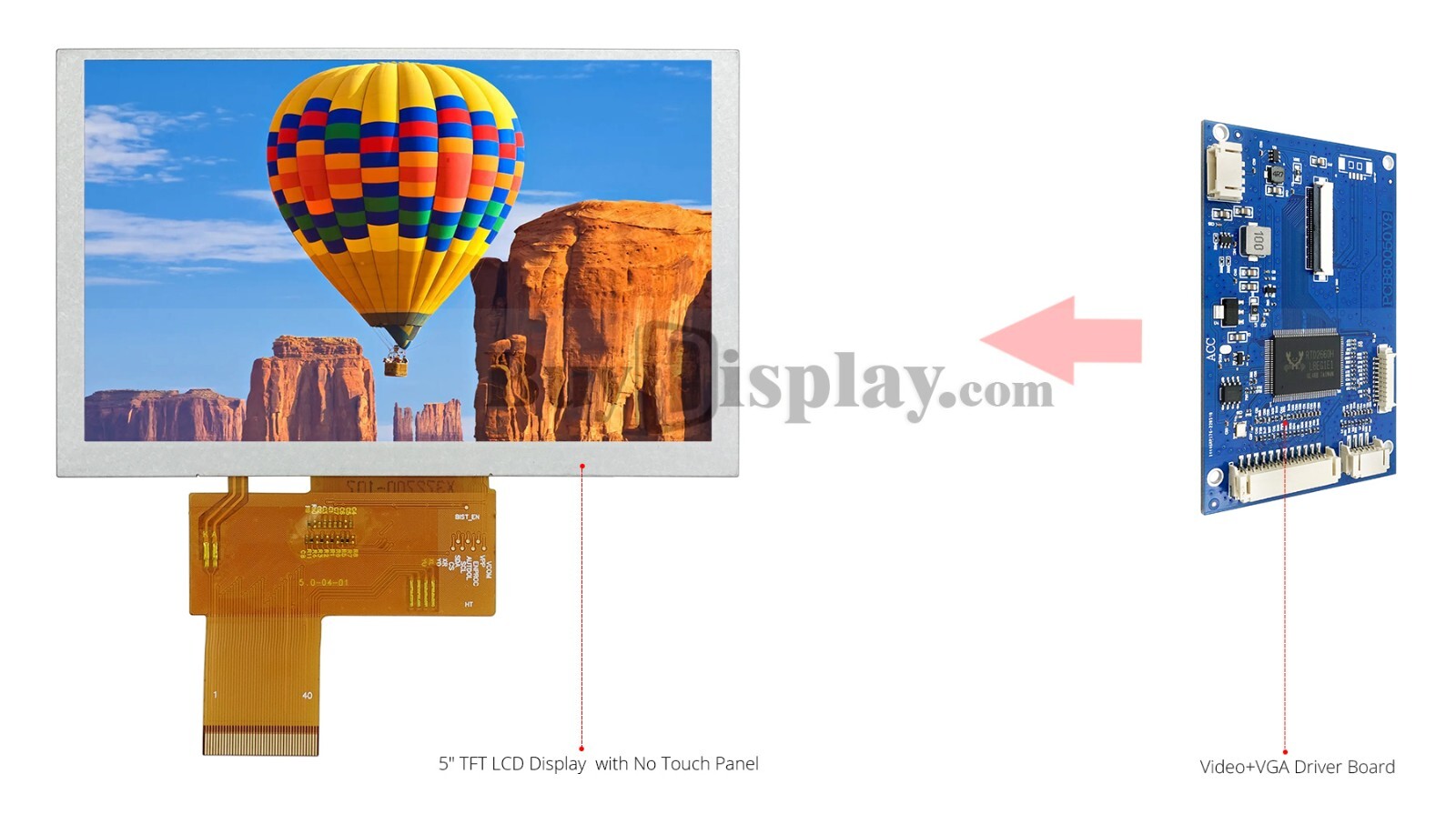 5″ IPS LCD Screen TFT Module,800X480 VGA Video AV Driver Board