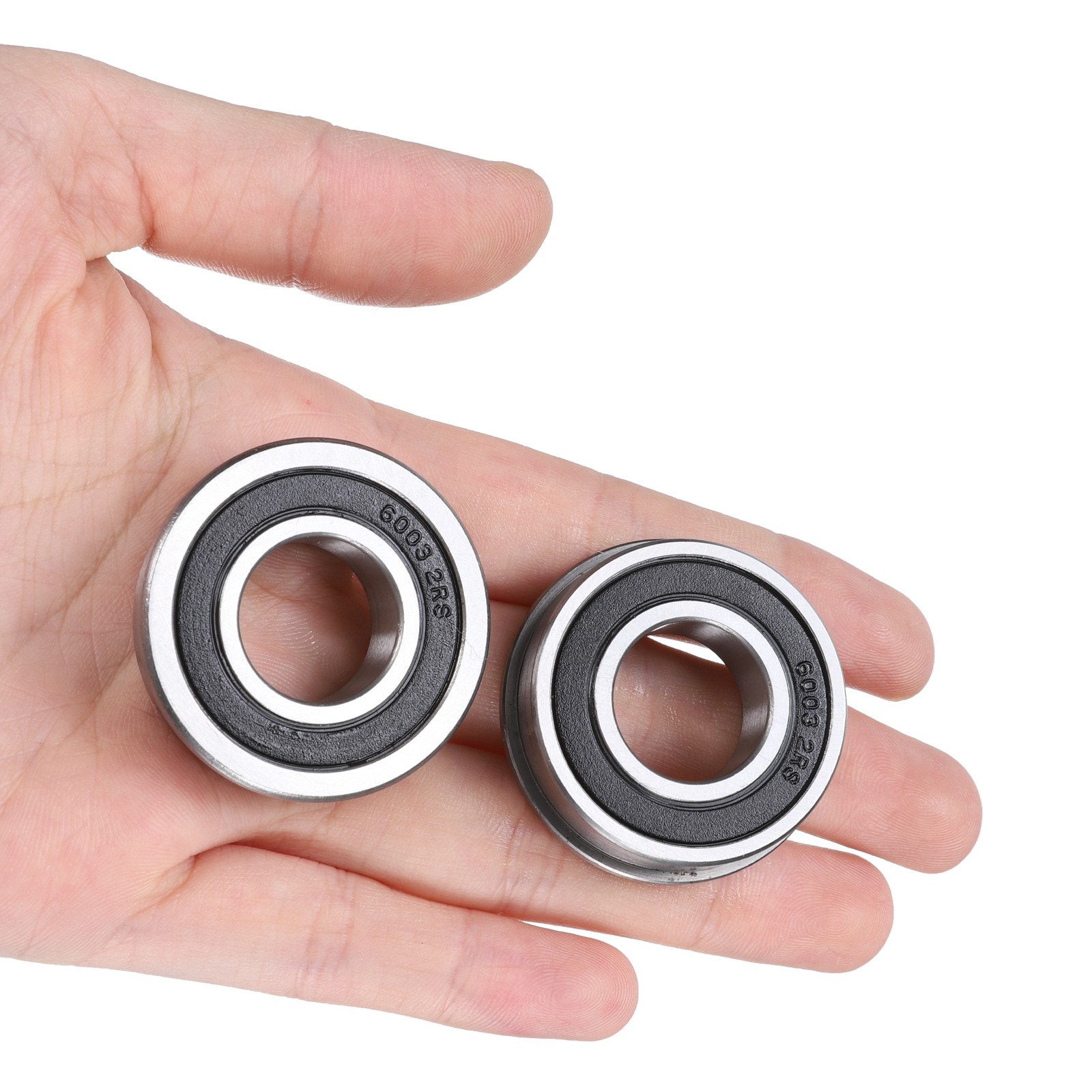 F6003-2RS Flanged Ball Bearing 17x35x10mm Double Seals Chrome Steel Bearing 4pcs