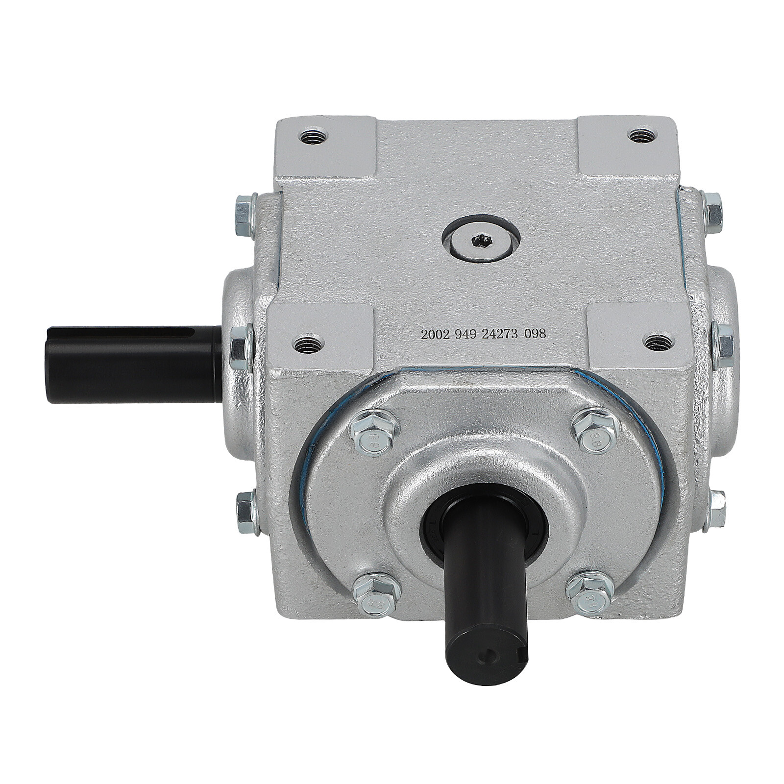 40 HP Right Angle Bevel Gearbox with 2 Keyed Shafts CW/CW 1:1