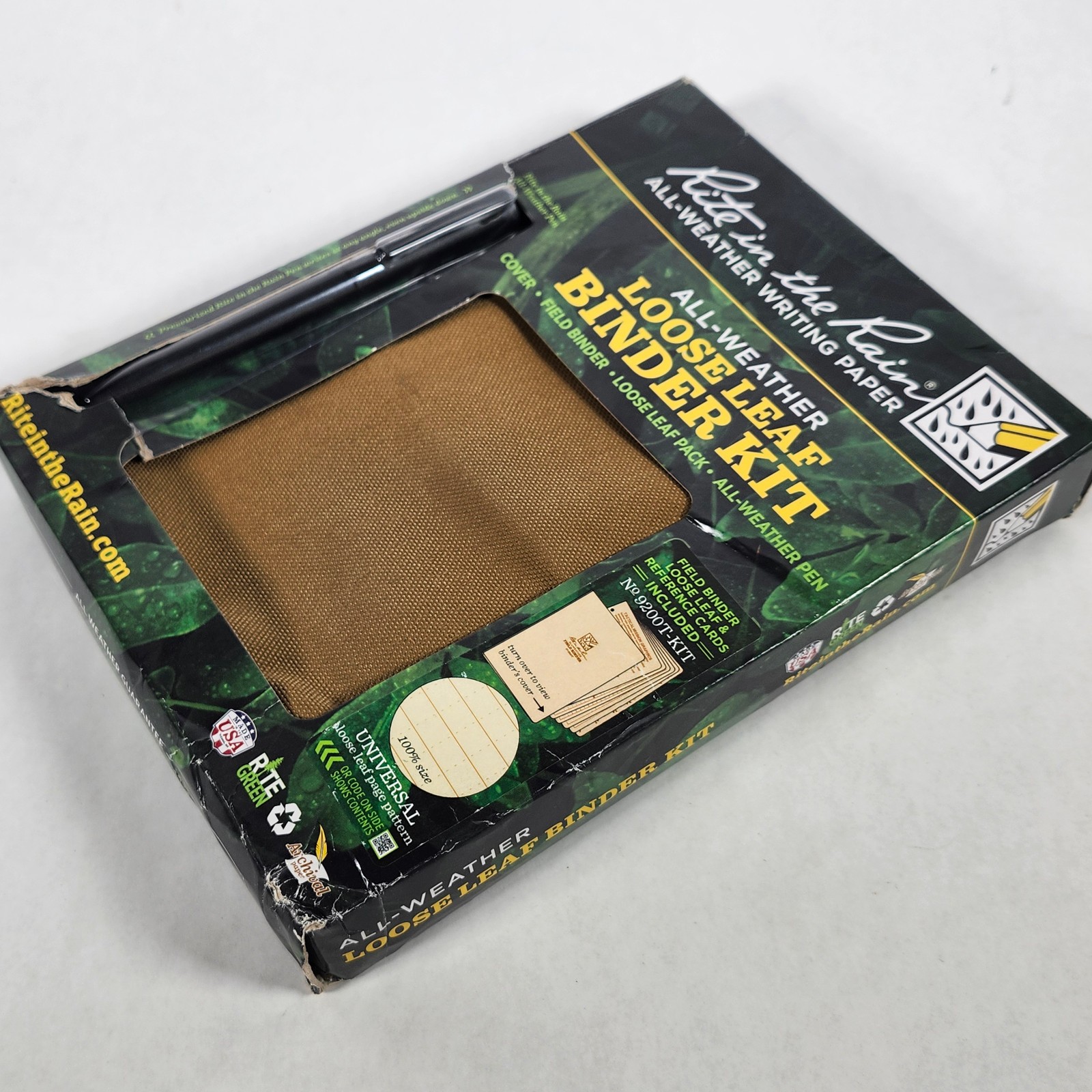 Rite in the Rain All Weather Field Binder Kit 9200T-KIT Coyote Tan with Pen NEW
