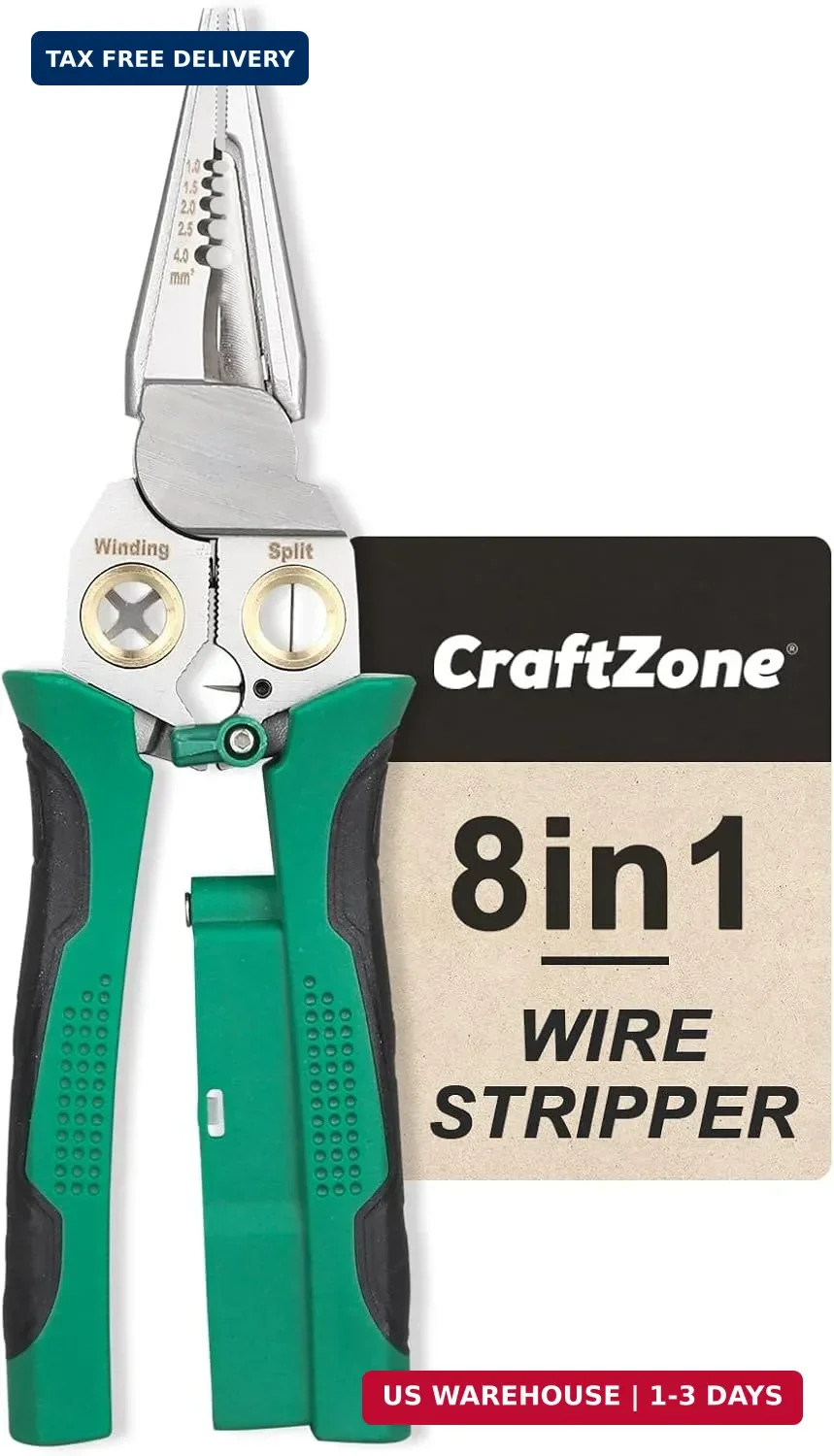 8 in 1 Wire Stripper with Voltage Tester, Multi-function Electric Wire Stripping