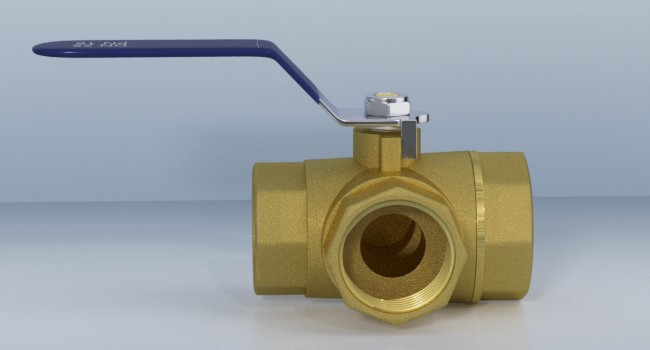 G1″ 3 Way Ball Valve Three T Port Brass Female Type For Water Oil And Gas US