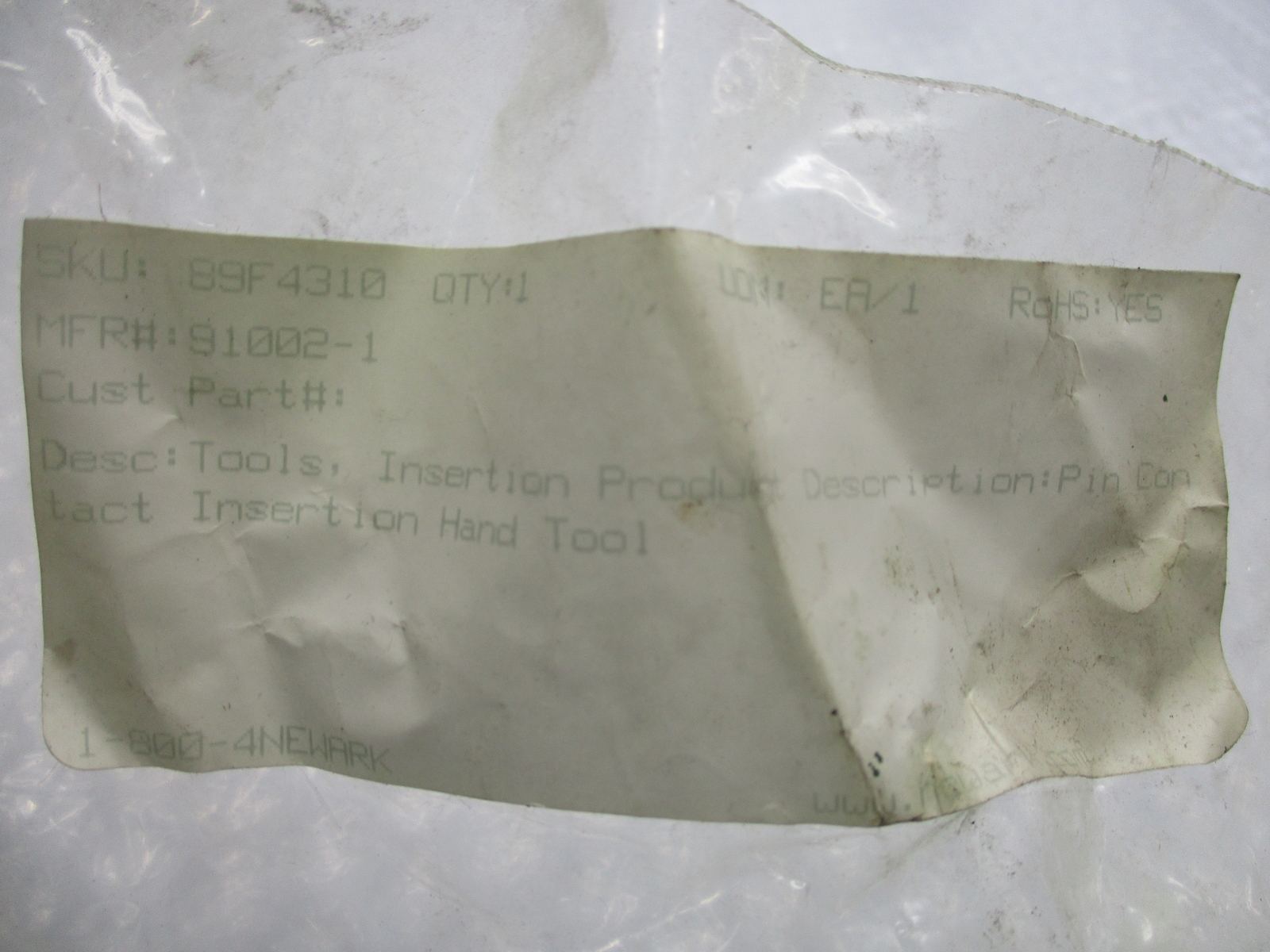 INDUSTRIAL SPARE 91002-1 PIN NSNP