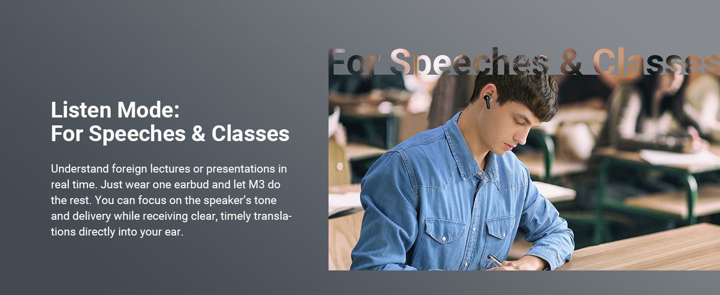TIMEKETTLE M3 – 3-IN-1 Language Translator Earbuds/Real-Time Translation