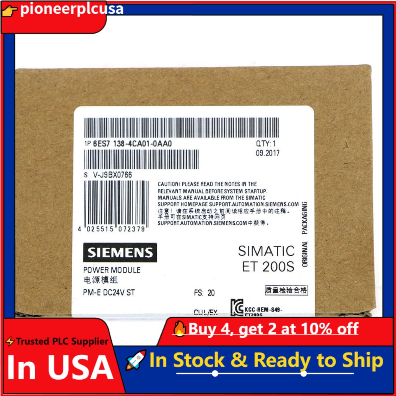 New Siemens 6ES7 138-4CA01-0AA0 6ES7138-4CA01-0AA0 SIMATIC DP PM-E power modules