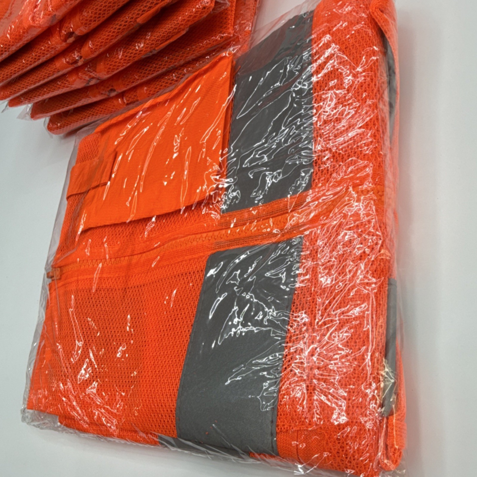 Lot of 7 Xl Hi-Visibility Orange Industrial Silver Reflective Stripes