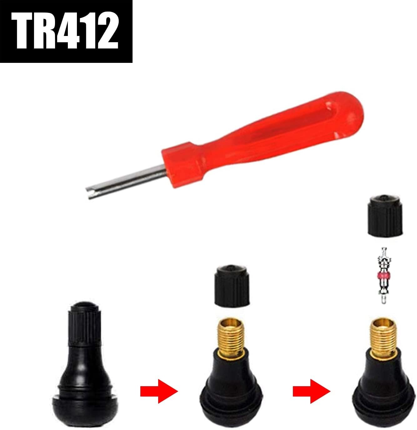 Tire Valve Stem Tool Puller and Installer Kit, Remover and Installation Set, 6 P