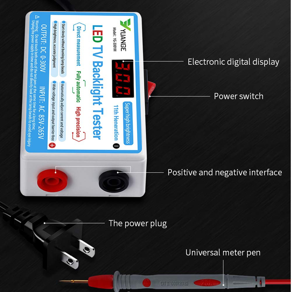 LED Backlight Tester for TV, LED Lamp Test Tool for All LED Lights, 0-300V Outpu