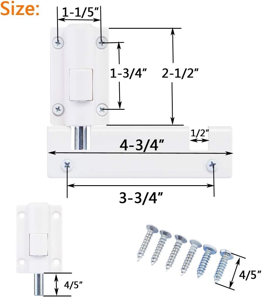 Patio Sliding Door Security Foot Lock Kick Lock, Fits on Top Rail-Childproof