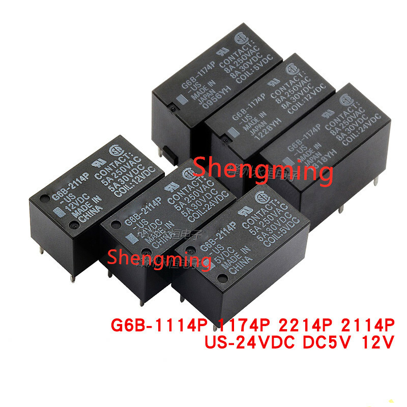 10pcs Original G6B-1114P 1174P 2214P 2114P-US-24VDC DC5V 12V Relay