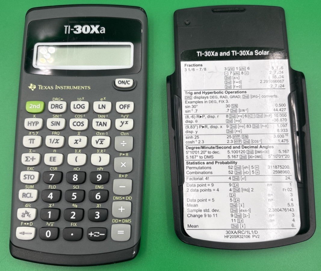 Texas Instruments Scientific Calculator TI-30Xa. Tested.