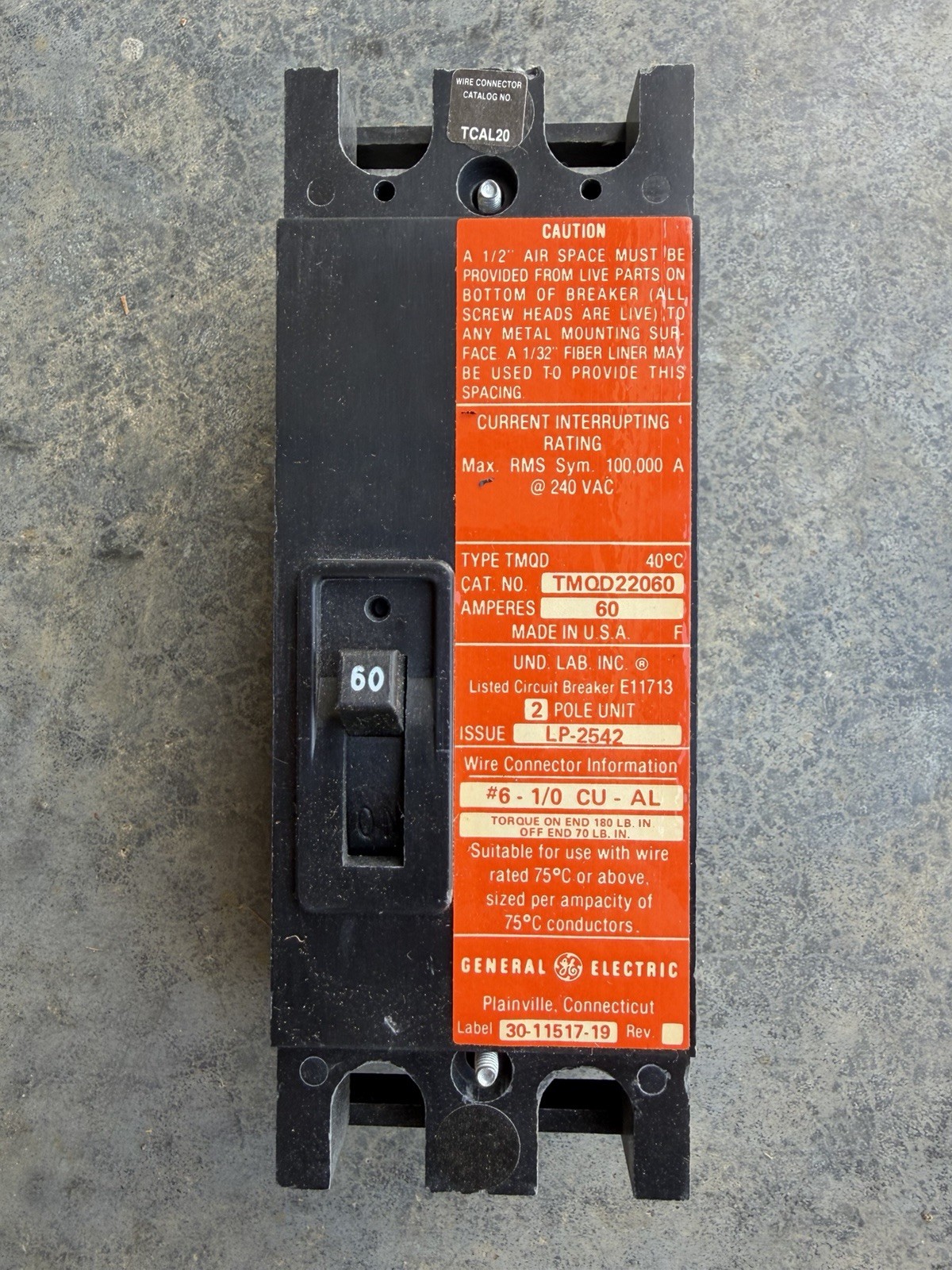 GE TMQD22060 Circuit Breaker *NIB*