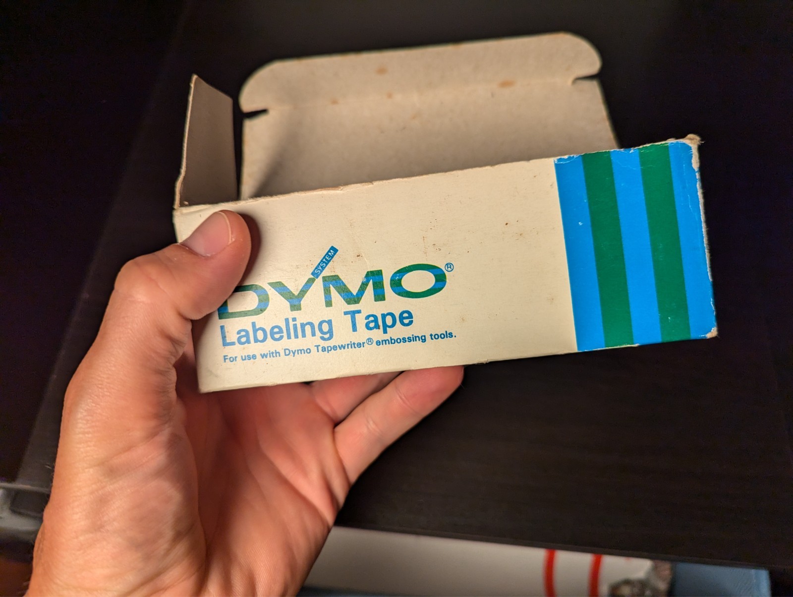 Vintage Dymo Labeling Tape | 1/2″ X 12′ | Glossy Red | 10 Rolls | Original Box