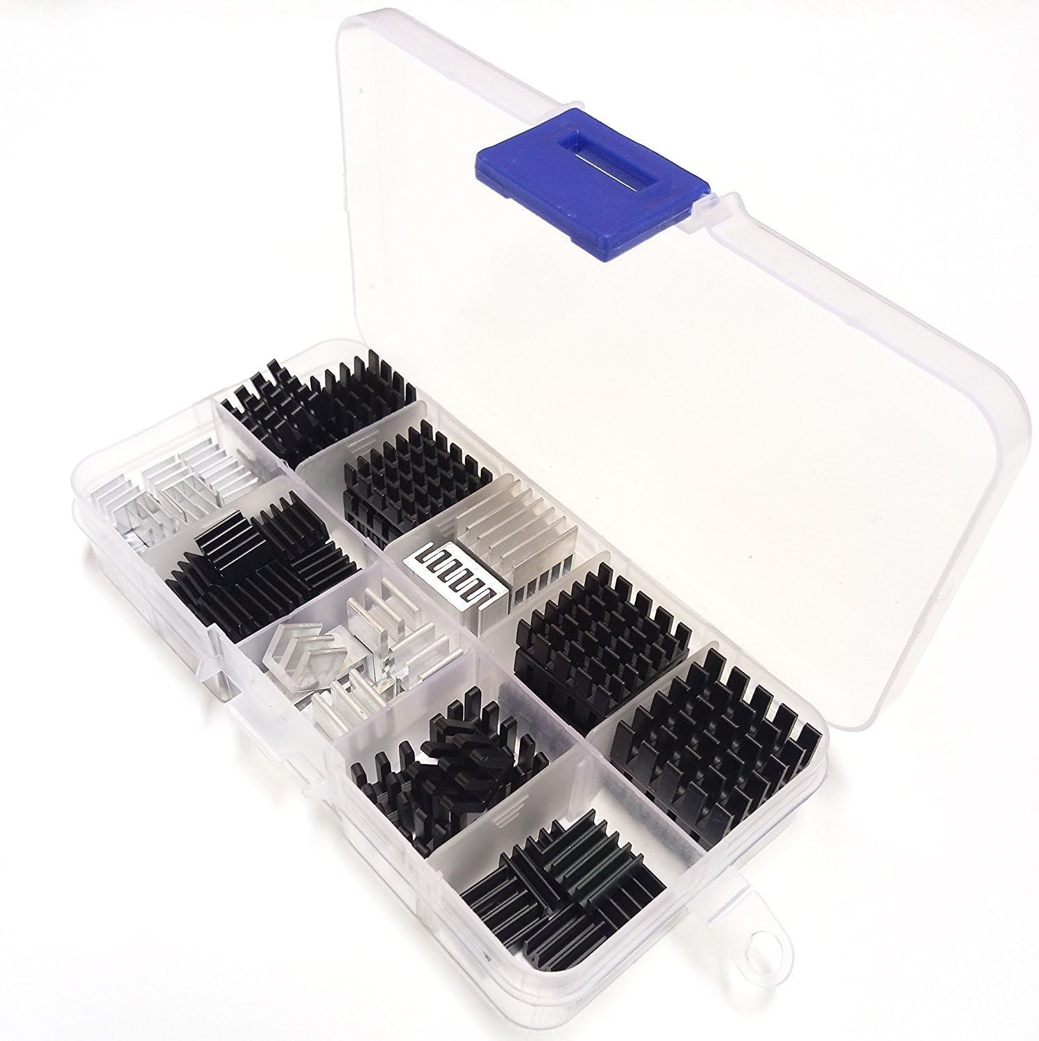 Easycargo 100pcs Heatsink Assortment Kit Small Cooler Aluminum Heat Sink Set for