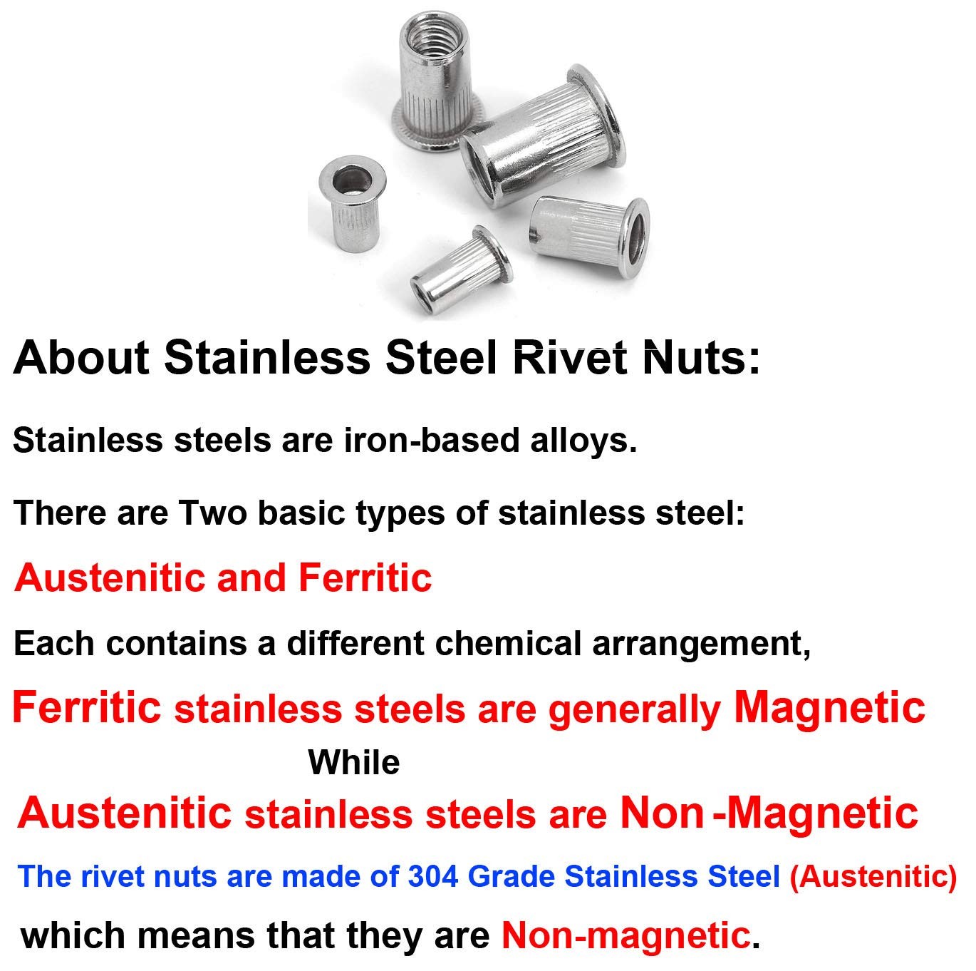 30Pcs 1/4″-20 Stainless Steel Rivet Nuts Nutsert Threaded Rivet Insert Rivnuts 1
