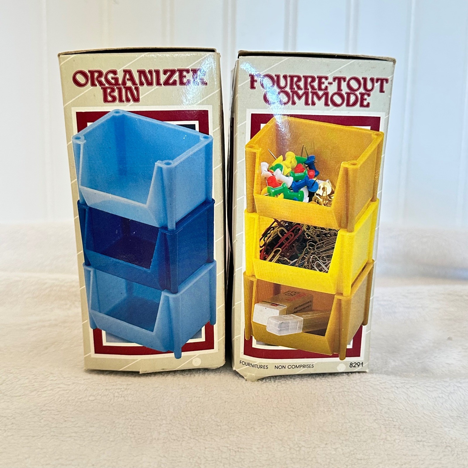 Action Industries Organizer Bins & Jar Set Multi Good 1985 Vintage MCM Retro 7pc