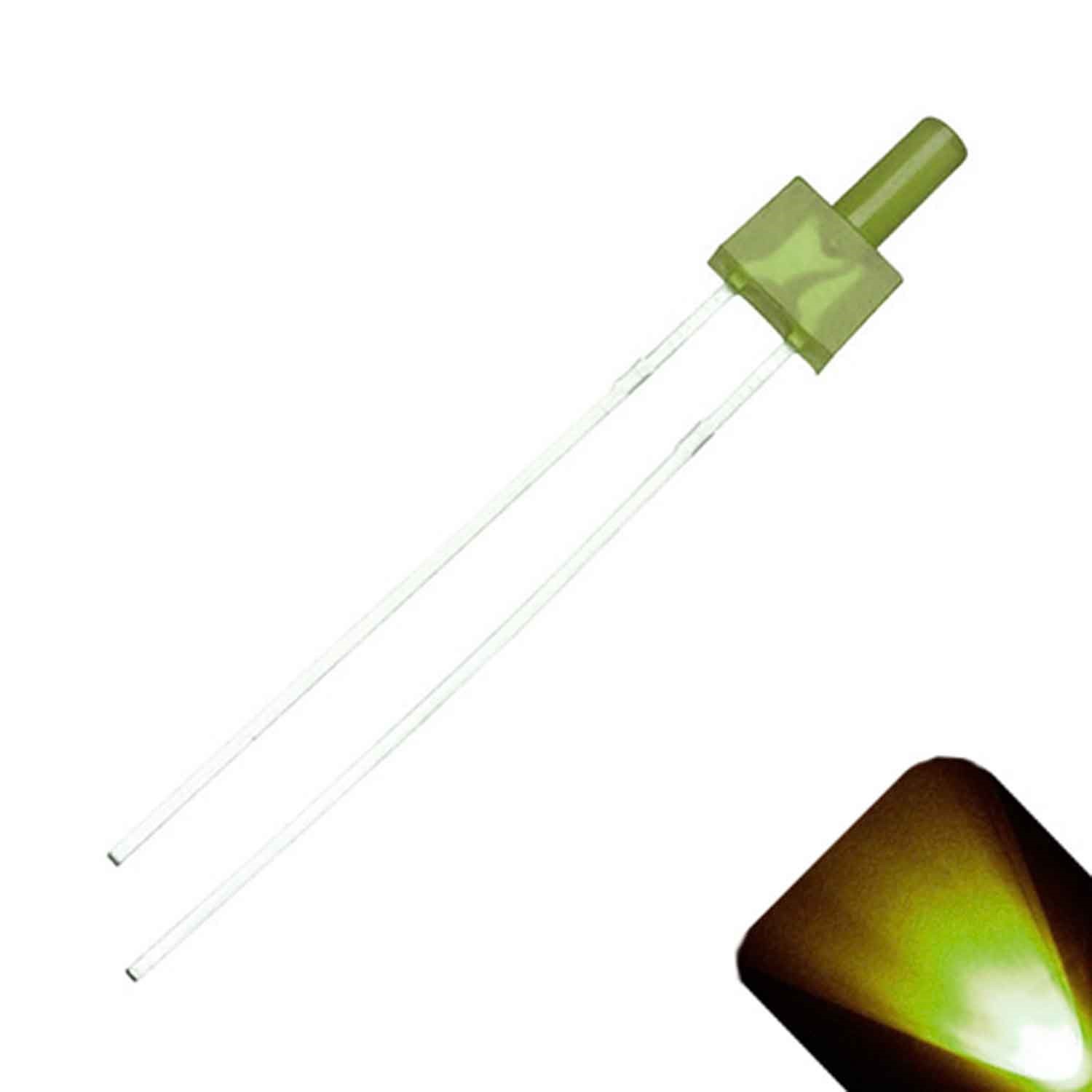 20 x 2mm Tower Yellow Diffused LED Super Ultra Bright Lighthouse LEDs Gold Build