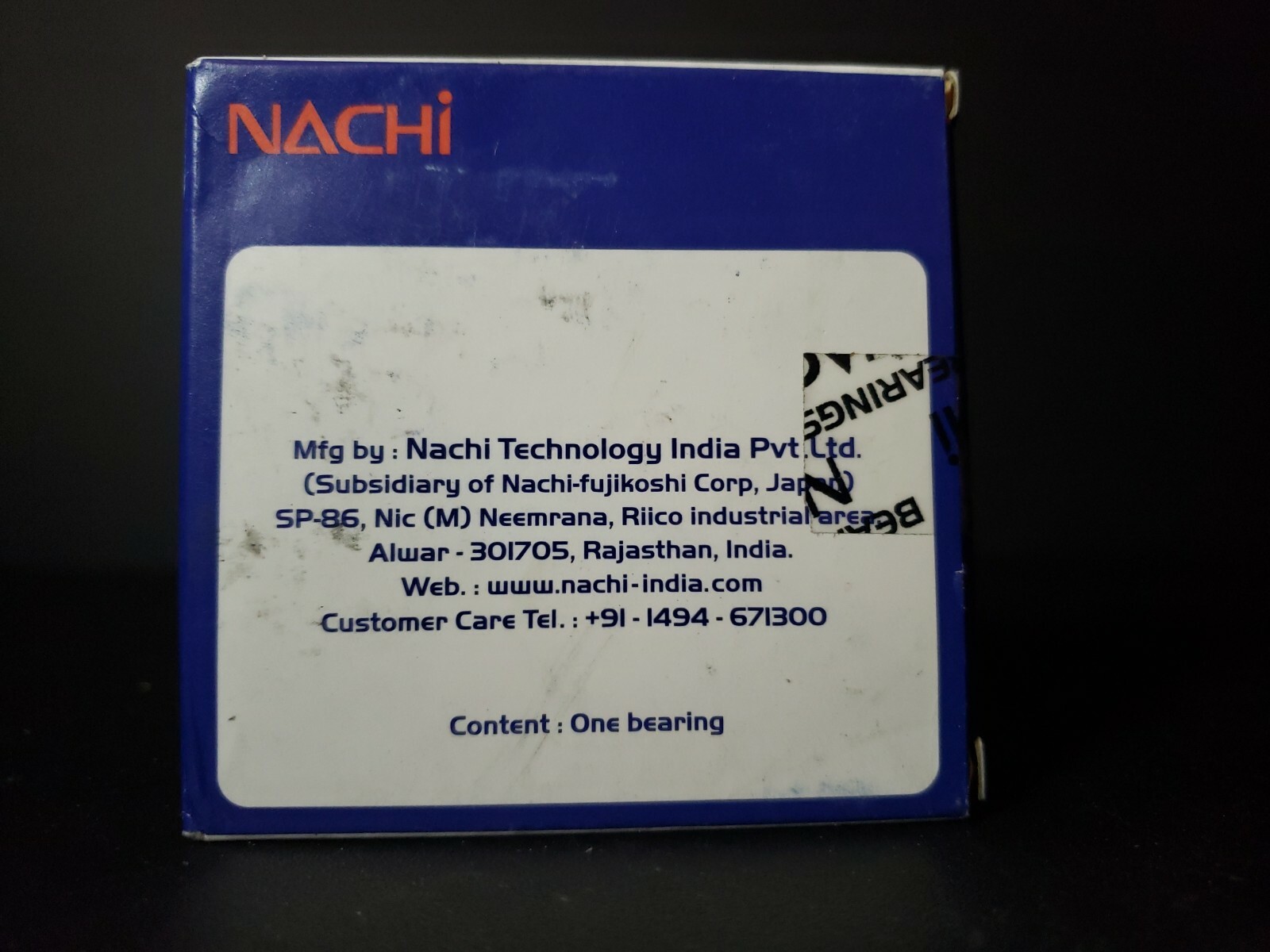 Nachi Bearings 6207 C3 Made in India mfg Jan 16, 2021 Fast Shipping from USA!!
