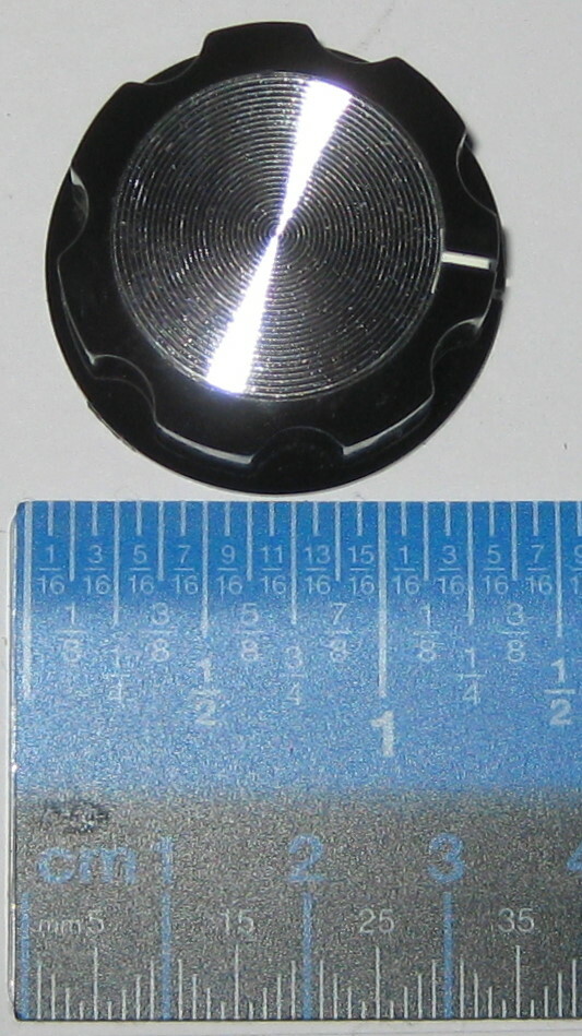 2X Instrument Ribbed Skirted 1-5/16″ Knob – 1/4″ ID – Brass Insert Aluminum Top