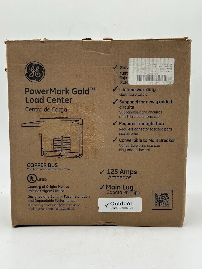 GE TLM812RCUP PowerMark Gold 16-Circuit Outdoor Convertible Main Lug Load Center