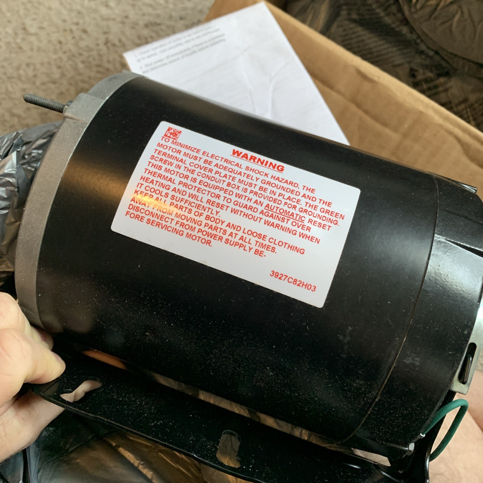 Century 925AL 1/3-1/11 hp, 1725/1140 RPM, 115 volts, 48 Frame, ODP, Ball B…
