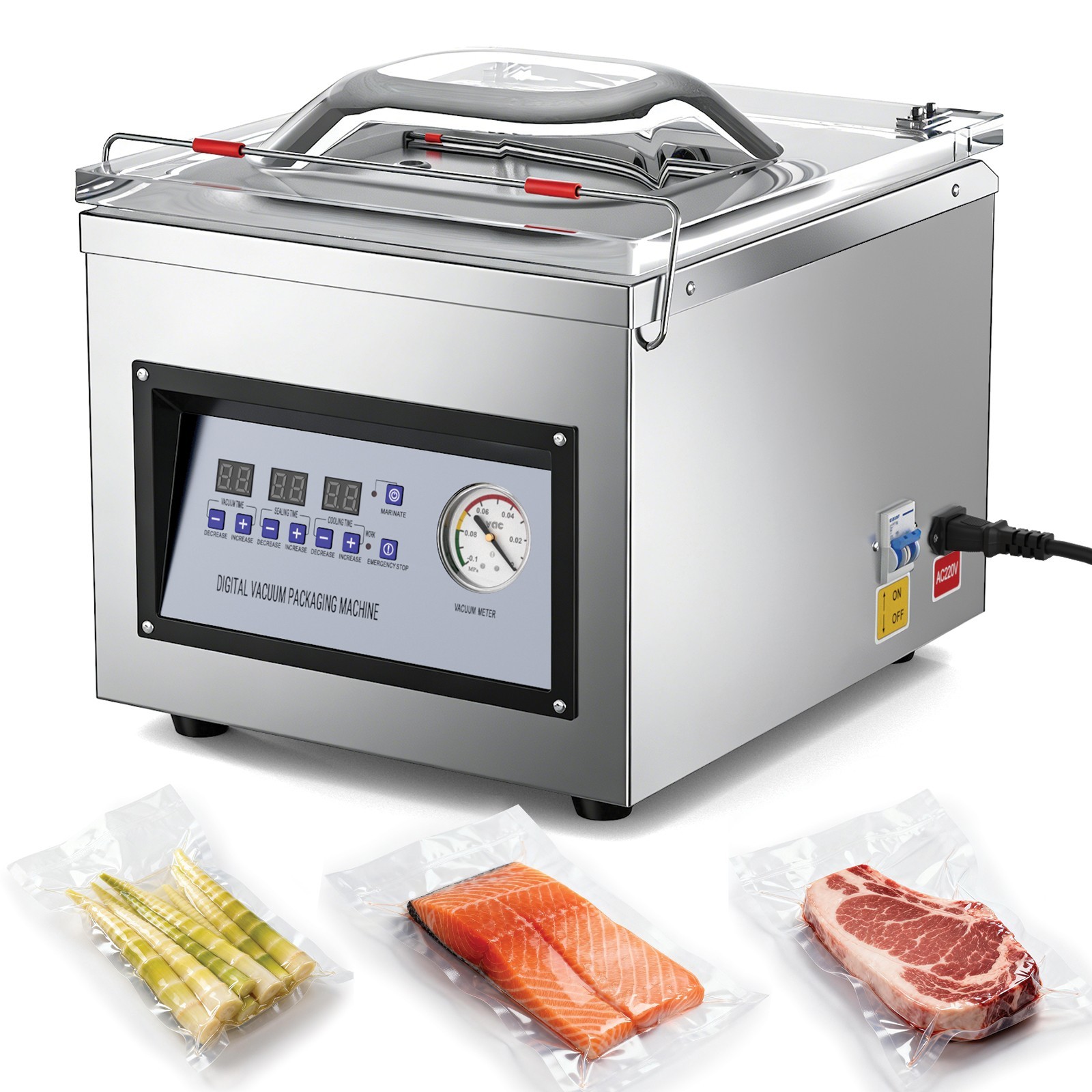 Chamber Vacuum Sealer DZ-260C Commercial Food Sealing Packing Machine 320W