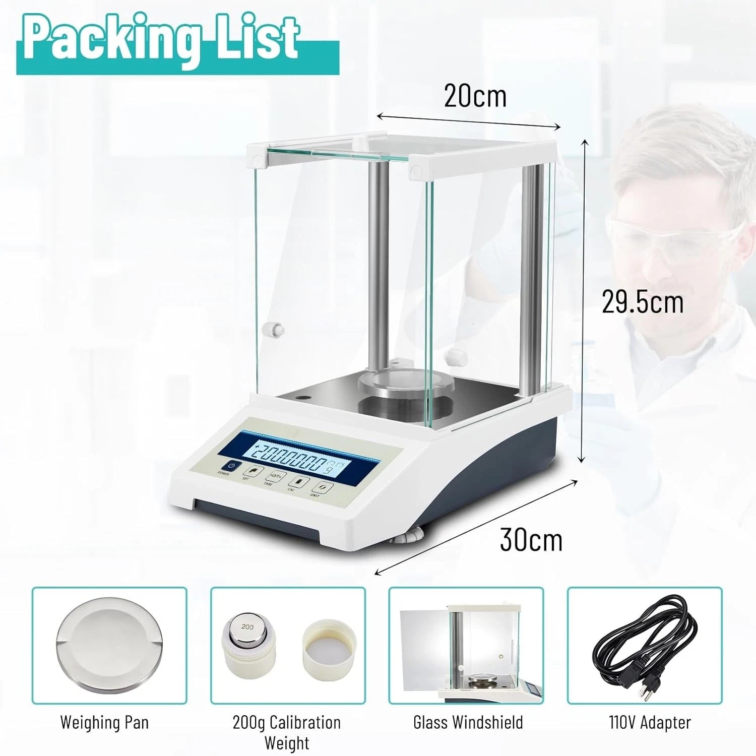 220g/0.0001g Lab Scale Digital Analytical Balance high Precision 210g/0.001g New