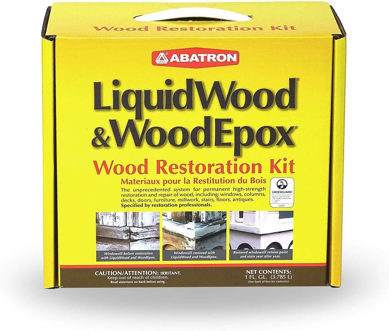 Abatron Wood Restoration Kit – 4 Quart – Includes LiquidWood Epoxy Resin Wood Ha
