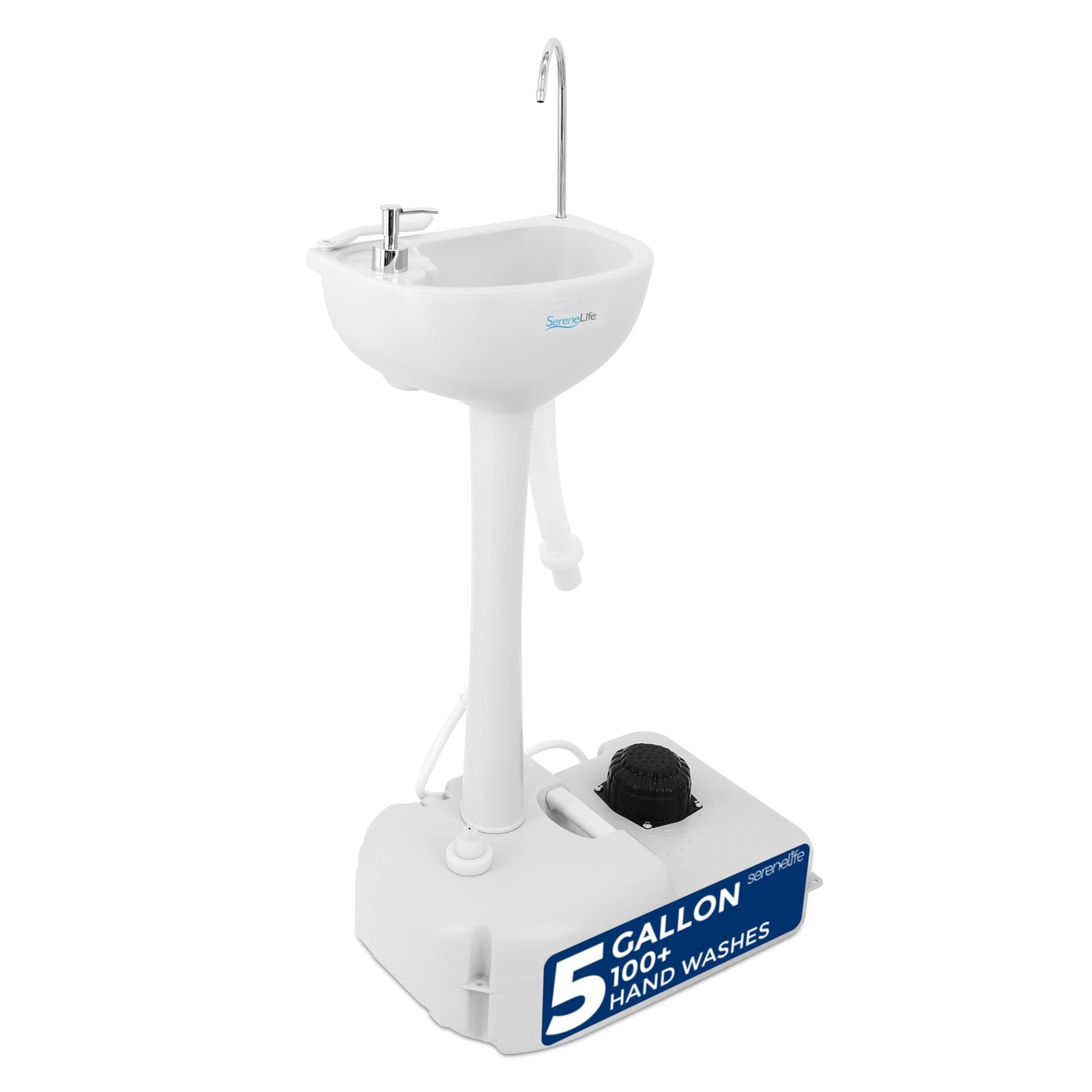 SereneLife Portable Hand Washing Station, 100+ Hand Washes, Hands-Free Foot P…