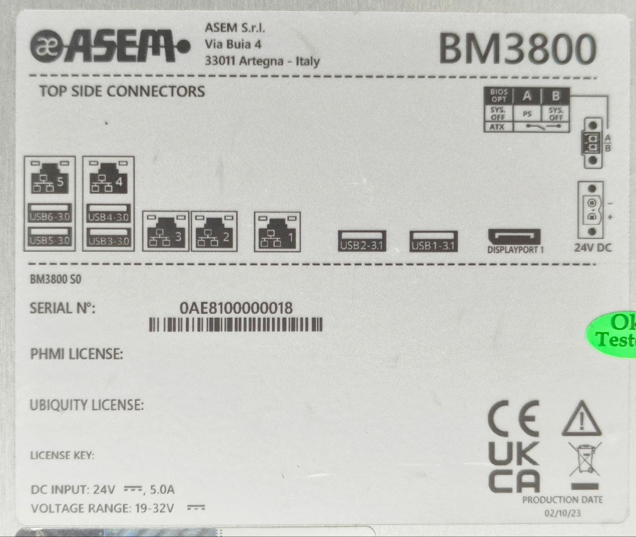 NEW🆕 ASEM BM3800 S0 INDUSTRIAL PC INTEL I7-10700TE 16GB RAM 1TB SSD WIN 10 PRO