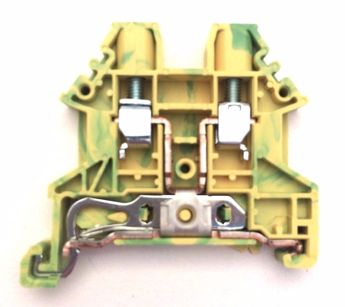 DIN Rail Ground Terminal Blocks 8 Quantity DK4N-PE Dinkle 10 AWG Gauge UL