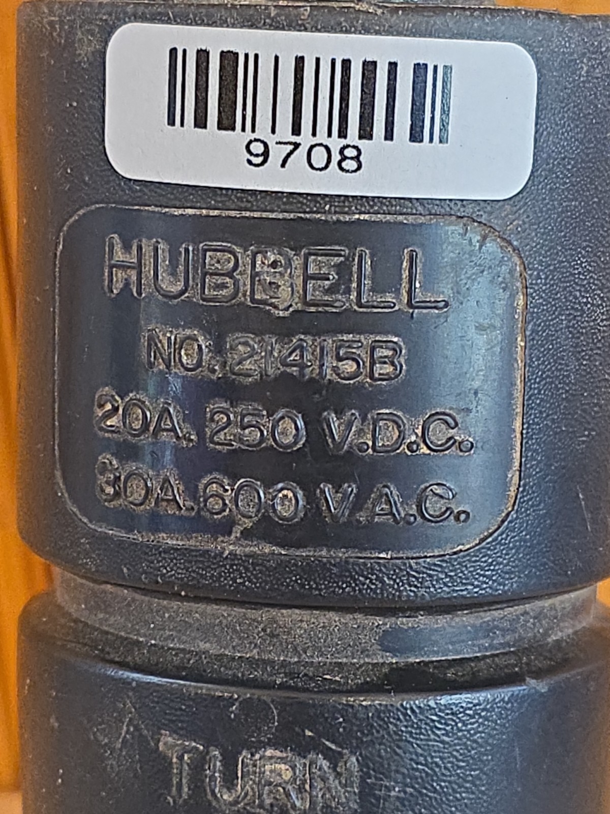 Hubbllock 21415B LOCKING PLUG 30AMP 600VAC 4W 600VAC 20A 250 VDC HBL21415B