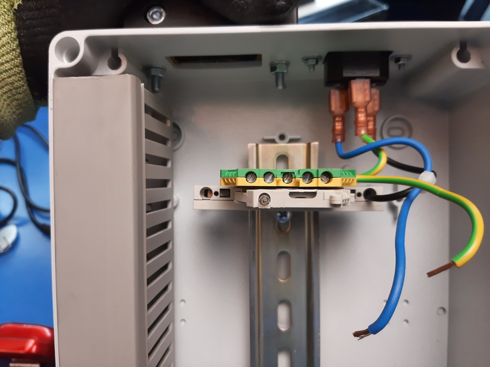 Industrial DIN-Rail Enclosure w/ Pre-wired Power Inlet, Connector Block & Fuse