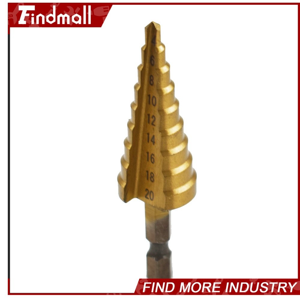 Findmall 3 Pcs 4-12/20/32mm Large HSS Steel Step Cone Drill Bit Set Hole Cutter