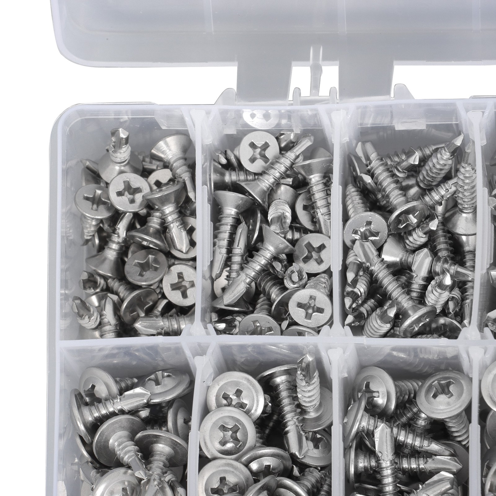 425PC 410 Stainless Steel Self-Tapping Screws #8#10 Self-Drilling Assortment Kit