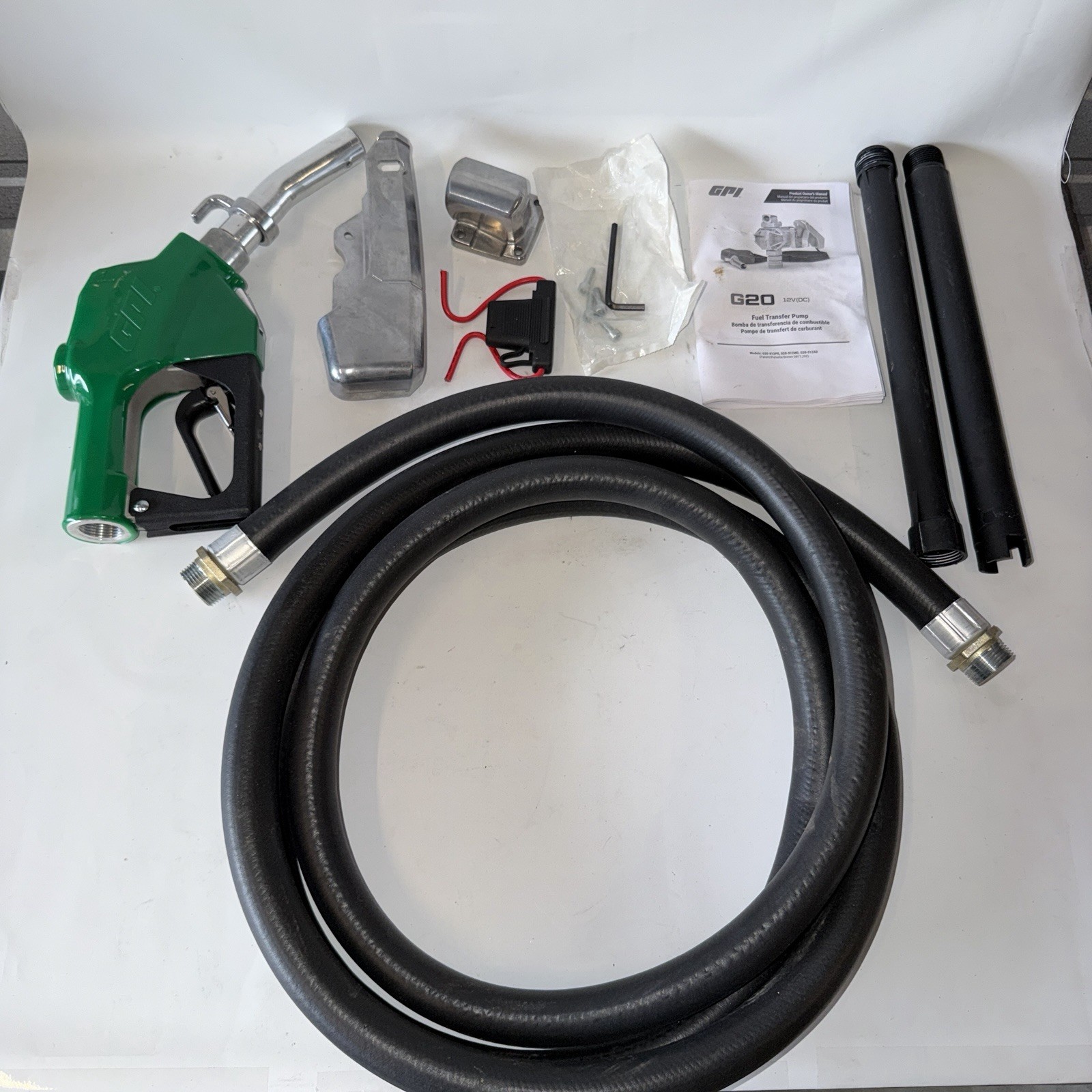 GPI G20-012AD 12V Fuel Transfer Pump 20 GPM w/ Auto Nozzle (New incomplete kit)