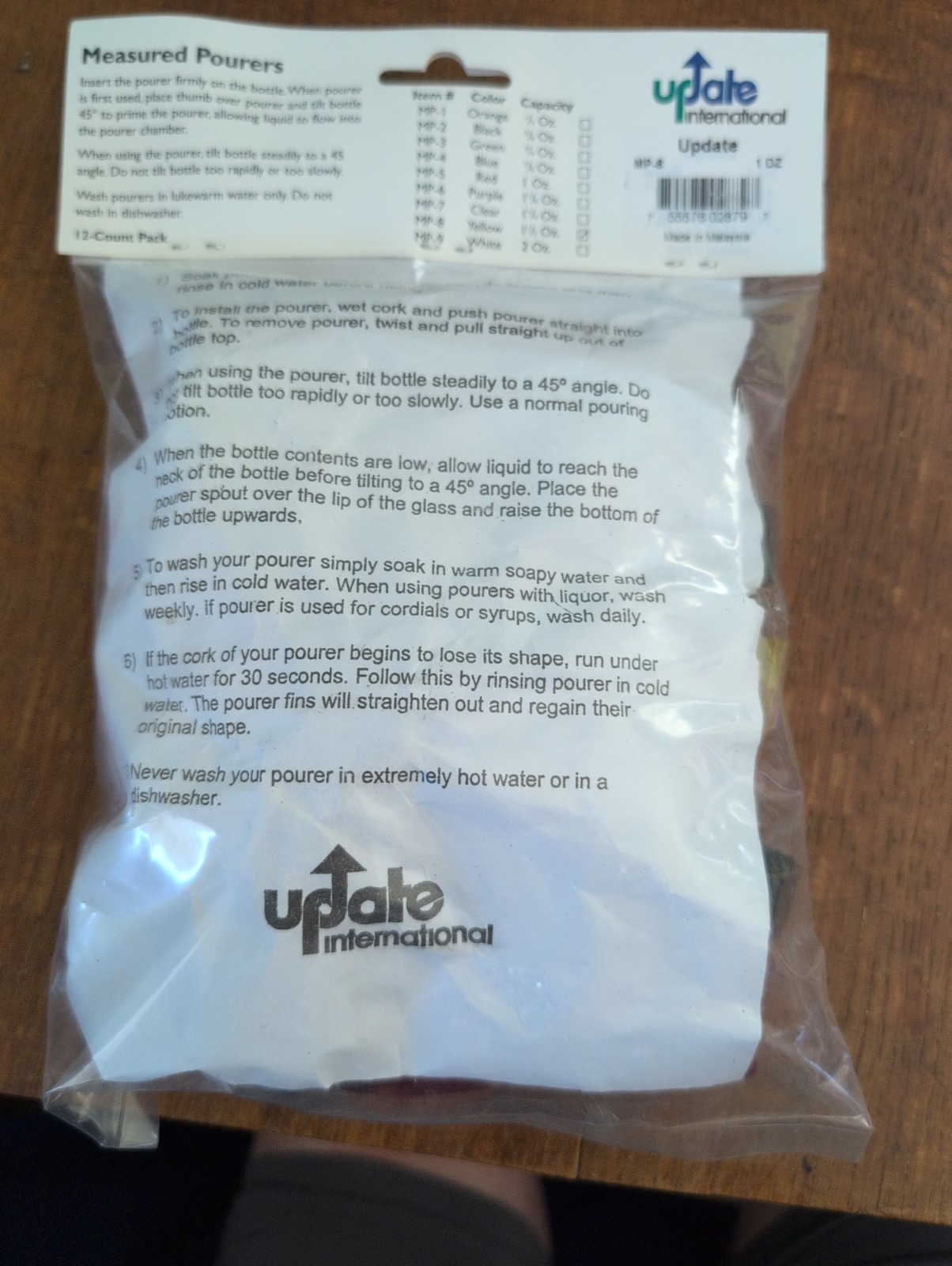 12 Per Bag – Update Int’l 1.5 OZ MP-8 Measured Pourers