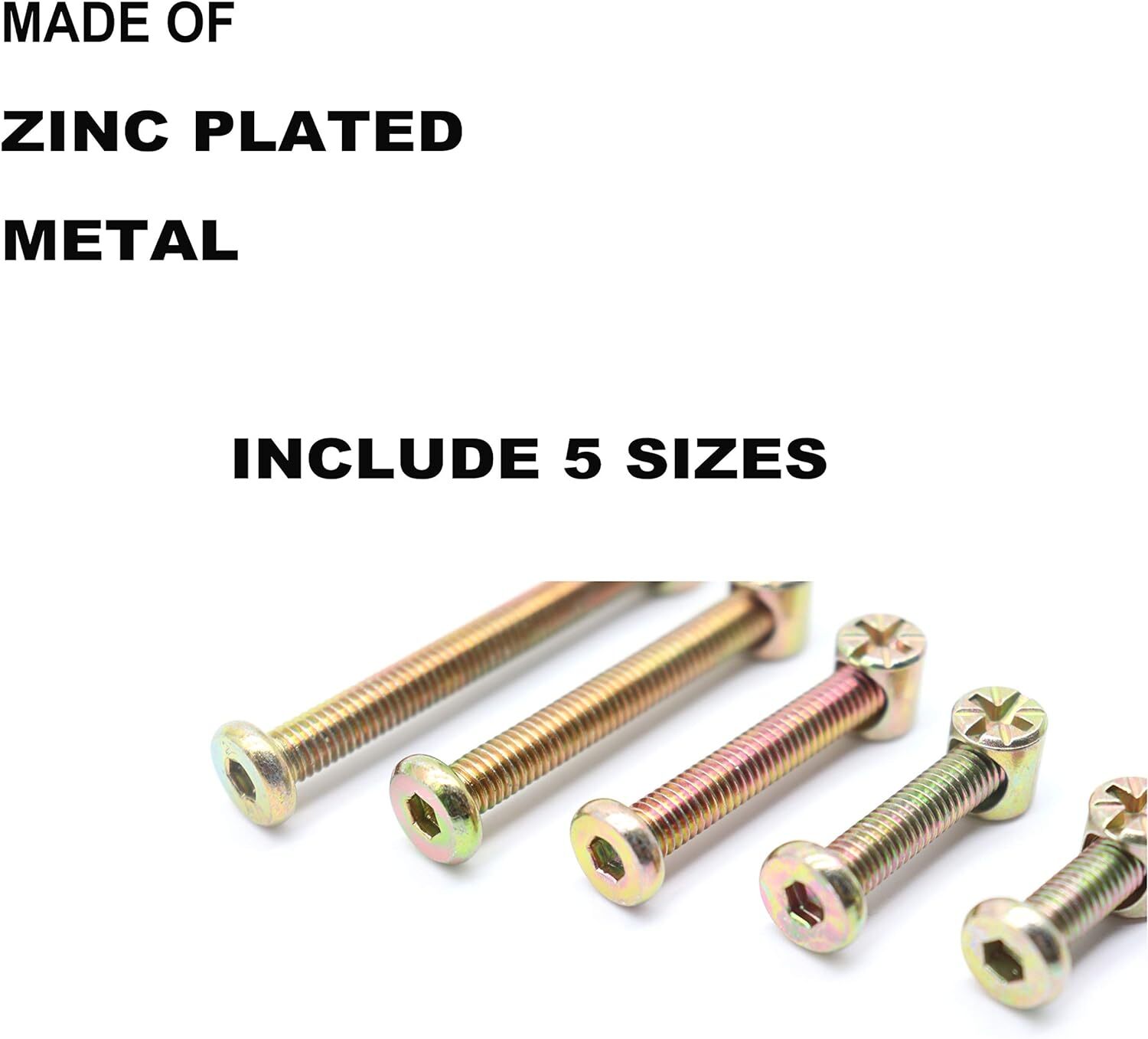 binifiMux Crib Hardware Screws, 50 Set(100Pcs) M6 Furniture Barrel Nut Bolt A…