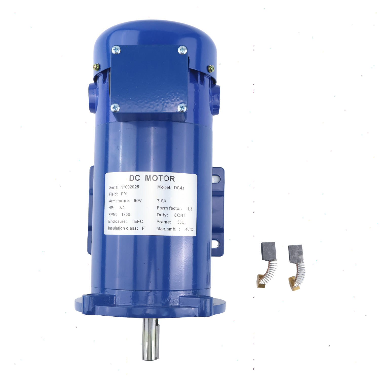 DC Motor MD0507A for Hallmark Industries 3/4HP 56C 90V 1750RPM TEFC