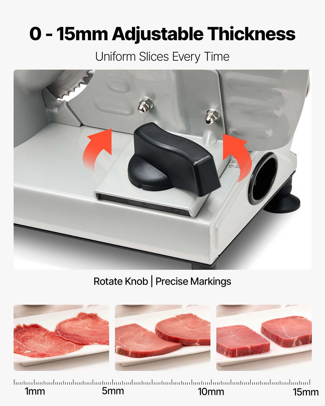 VEVOR Meat Slicer Electric Deli Slicer Machine 150W 6.7 in Sharp Blade for Home