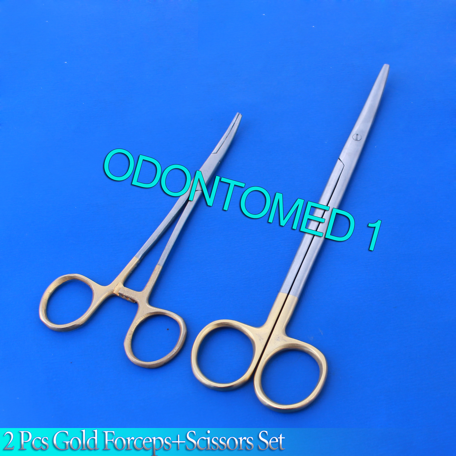 2 PCS GOLD HANDLE SUTURE KIT MOSQUITO CVD +METZENBAUM SCISSORS 7″ CVD