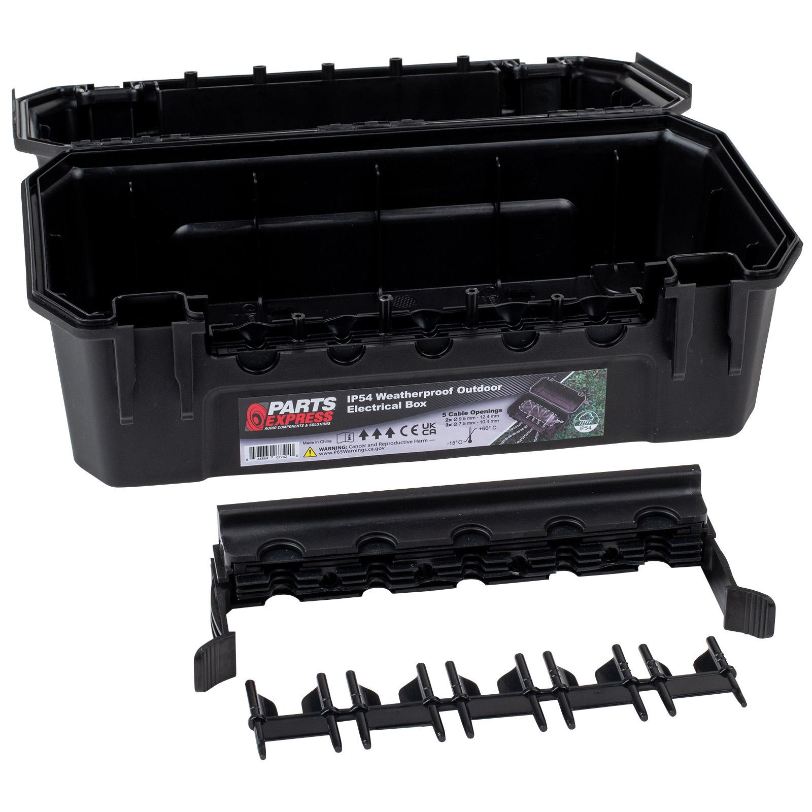 Landscape IP54 Weatherproof Outdoor Electrical Box 7″ x 12-1/2″ x 5″ – Black