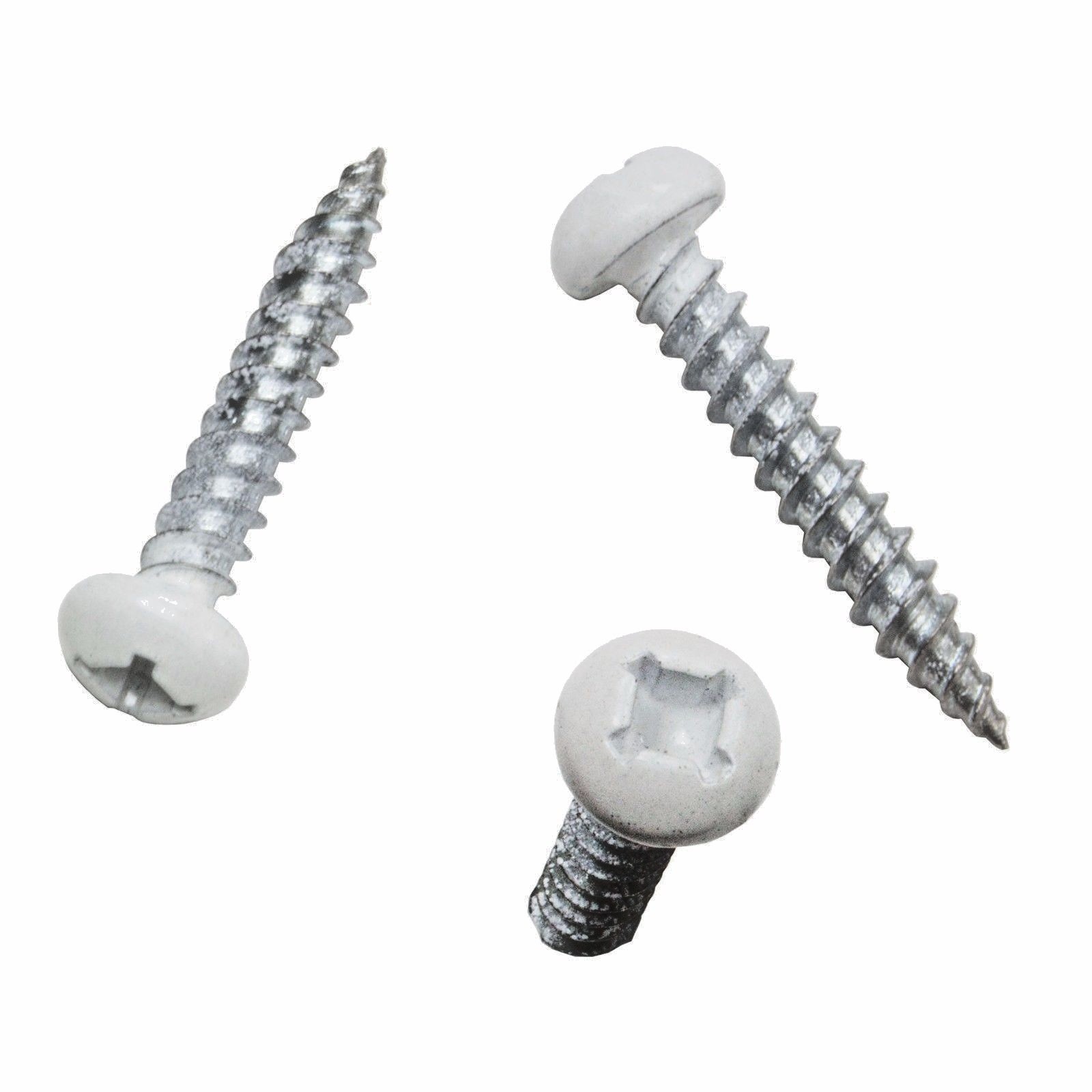 8×1″ Pan Head Metal RV Screws Polar White 100 Pack Factory Finish Free Shipping