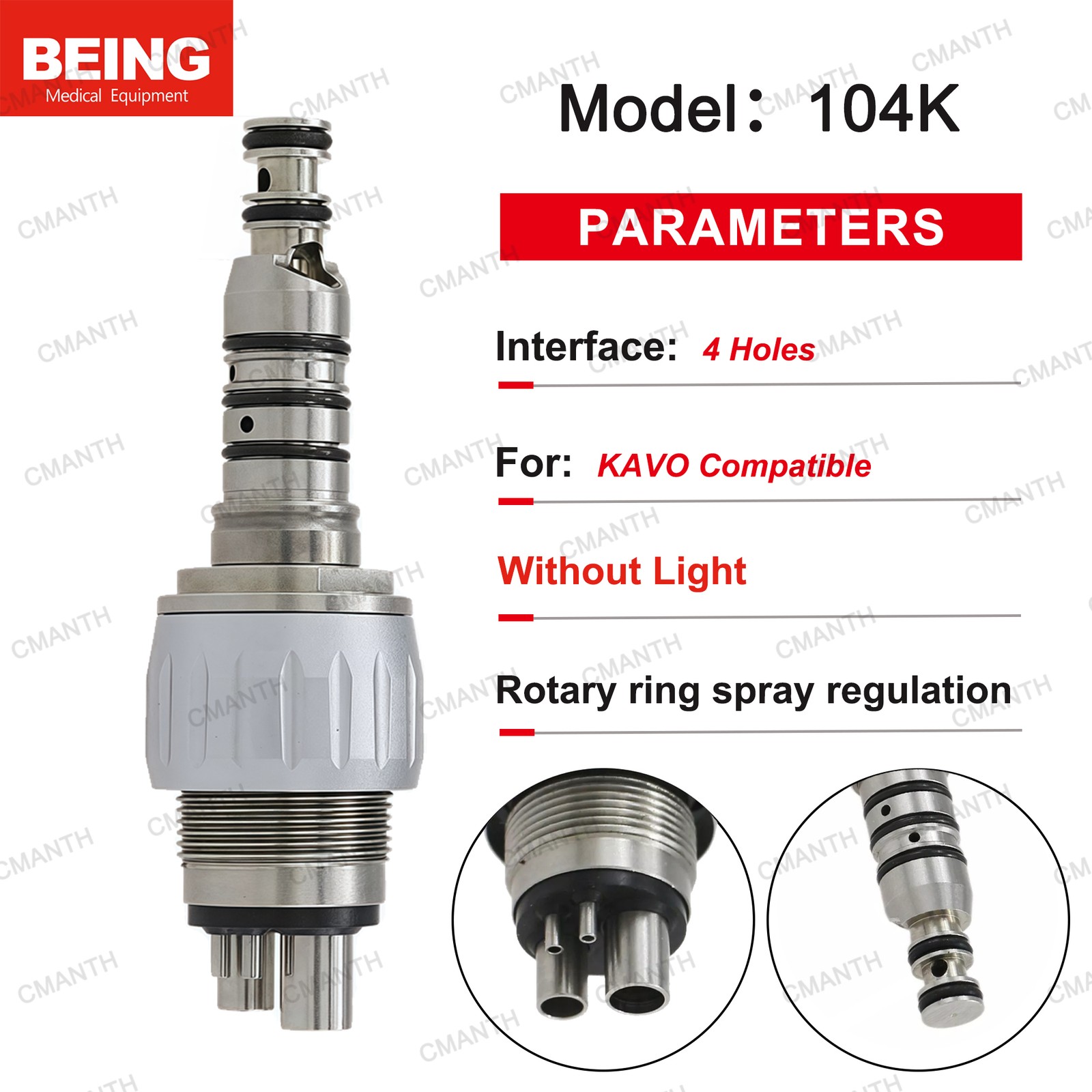 BEING Dental LED Quick Coupling 4/6 Hole Spare Rotor For Hige Speed Handpiece