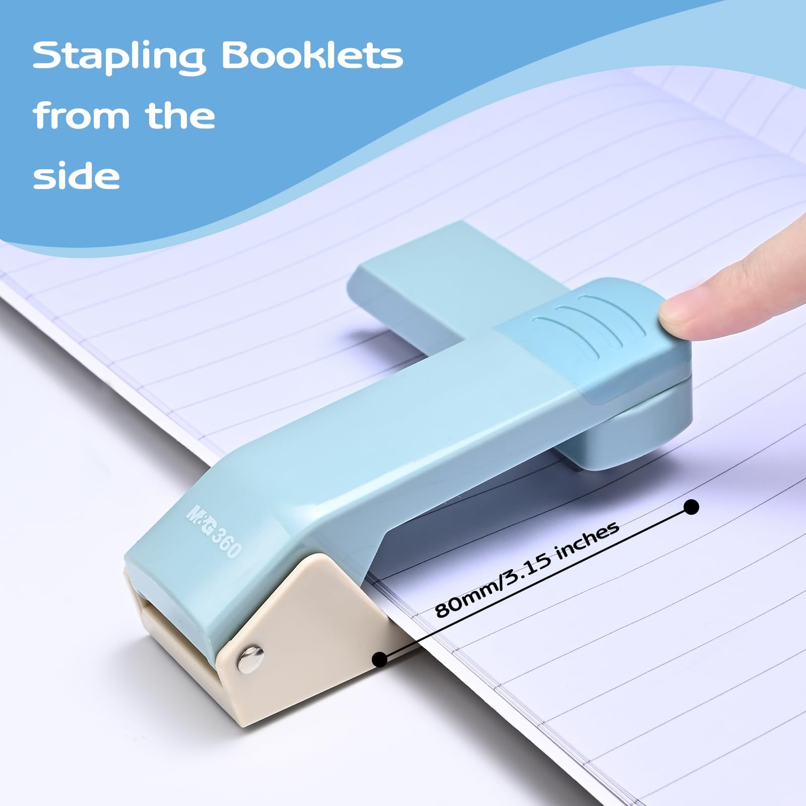 Cute Swing-Arm Swivel Stapler with 1000 Staples, 360 Degree Rotate Desk Stapl…