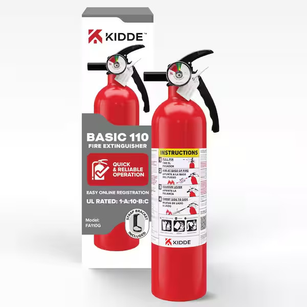 Compact Lightweight ABC Fire Extinguisher 2.4 lb 1A 10BC For Home Use