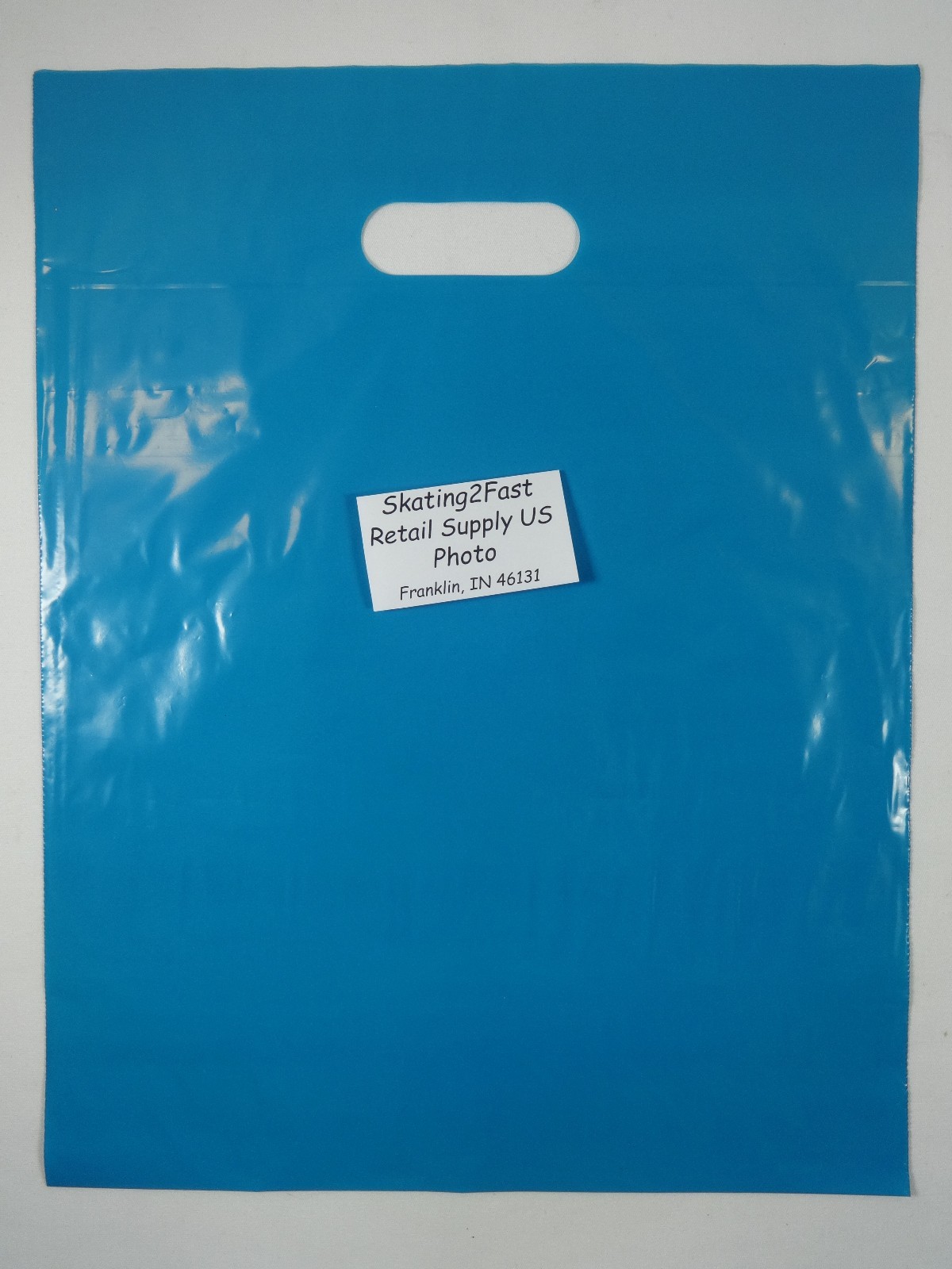 200 Qty. 12″ x 15″ Teal Glossy Low Density Merchandise Bag Retail Shopping